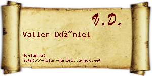 Valler Dániel névjegykártya