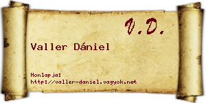 Valler Dániel névjegykártya